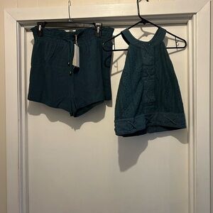 Moon River Teal Crop Top